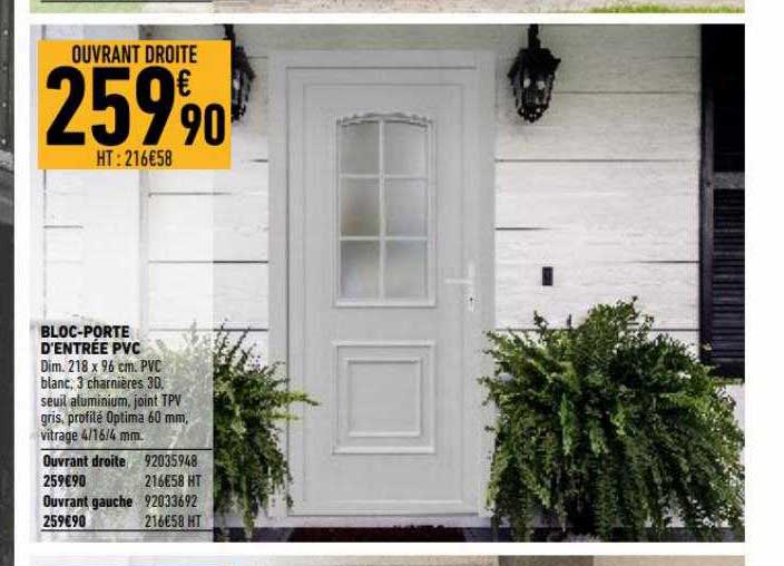bloc porte d'entrée pvc