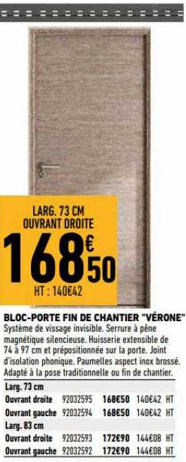 bloc-porte fin de chantier "vérone"