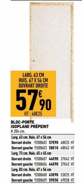 bloc-porte isoplane prépeint