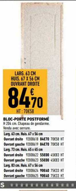 bloc-porte postformé