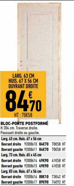 bloc-porte postformé