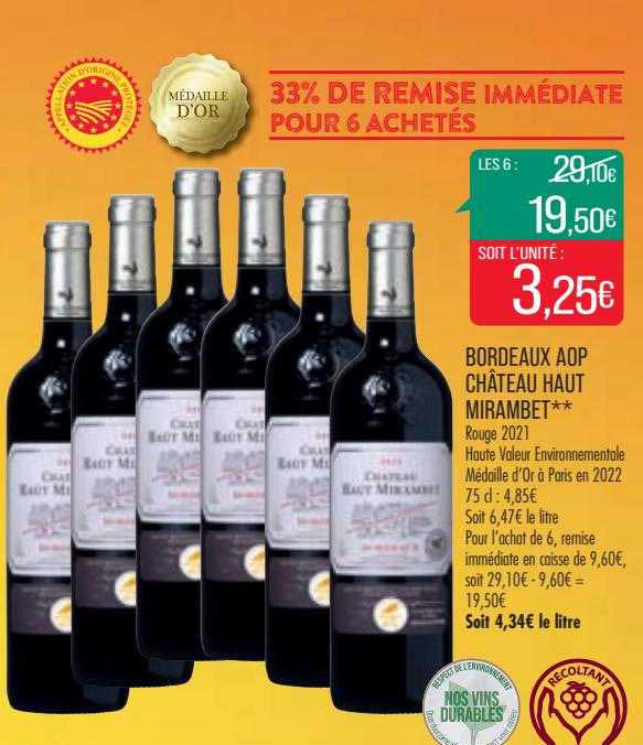 Bordeaux Aop Château Haut Mirambet