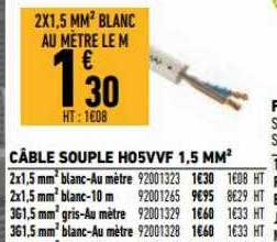 câble souple h05vvf 1.5 mm2