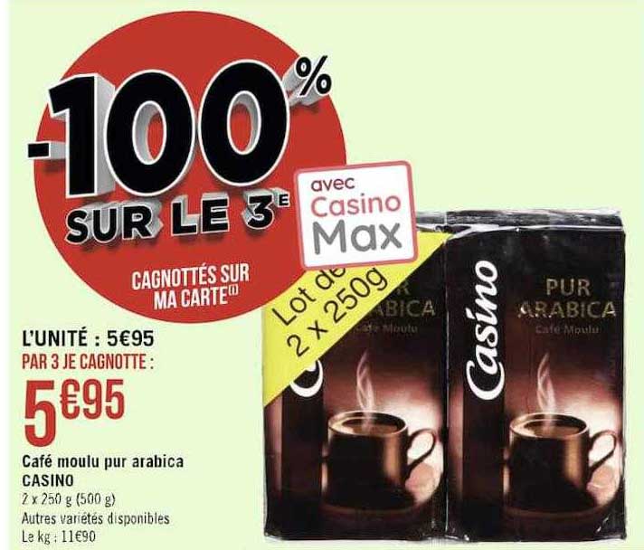 Café Moulu Pur Arabica Casino