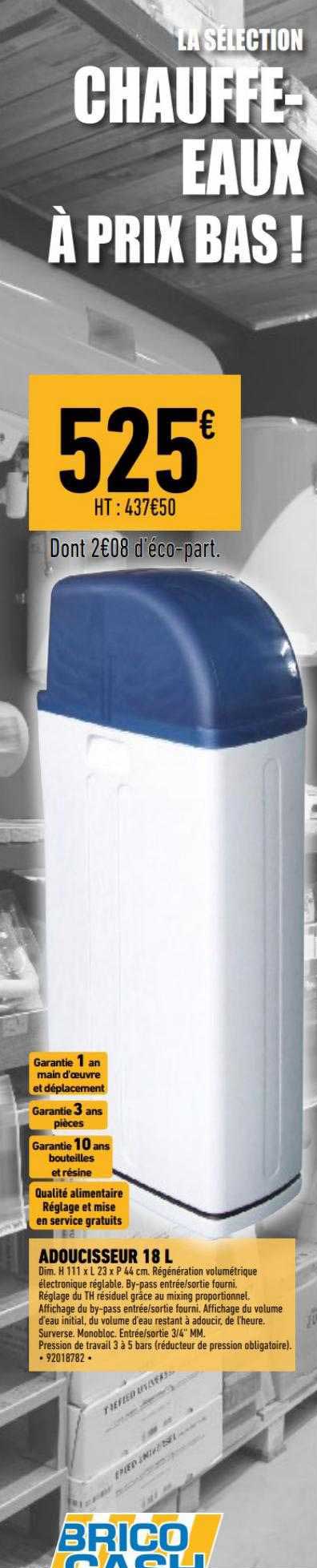 chauffe eau adoucisseur 18 l