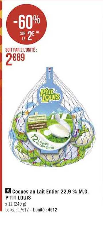 Coques Au Lait Entier P'tit Louis