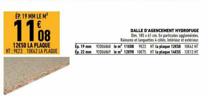 dalle d'agencement hydrofuge