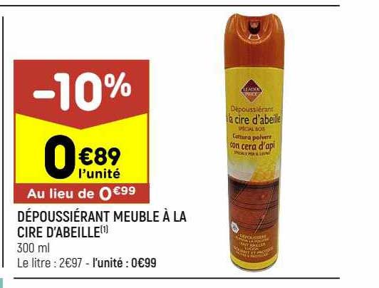 dépoussiérant meuble à la cire d'abeille