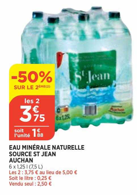Eau Minérale Naturelle Source St Jean Auchan
