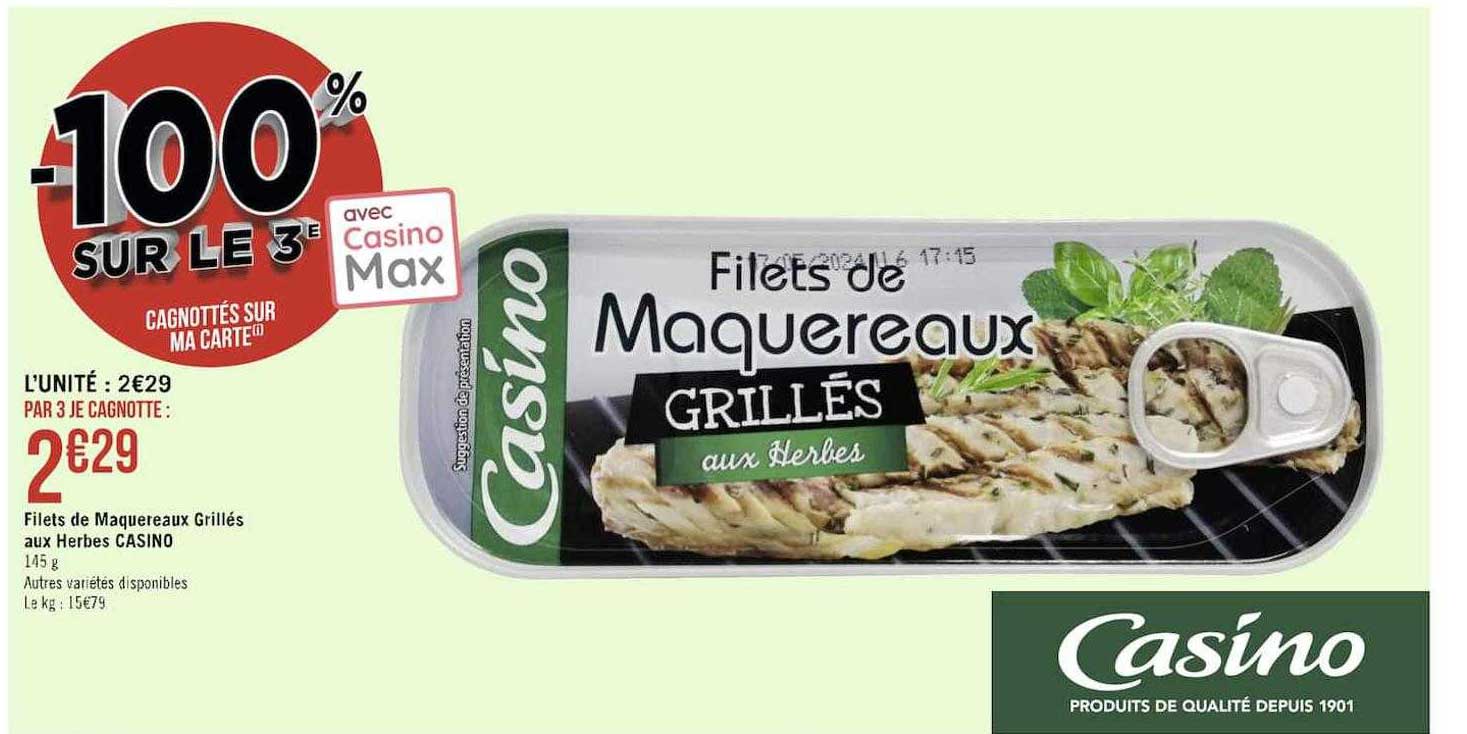 Filets De Maquereaux Grillés Aux Herbes Casino