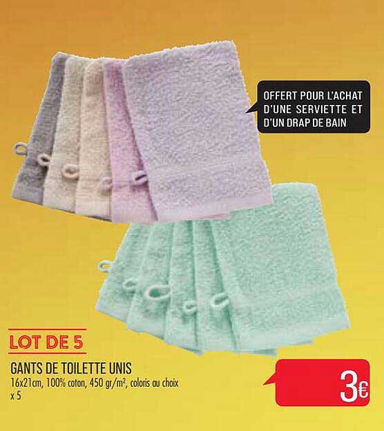Gants De Toilette Unis