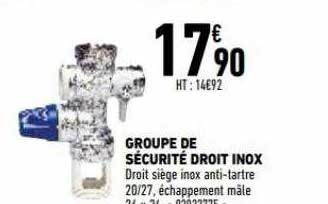 groupe de sécurité droit inox