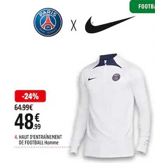 haut d'entraînement de football homme nike