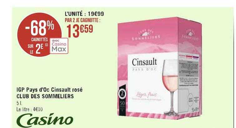 Igp Pays D'oc Cinsaut Rosé Club Des Sommeliers