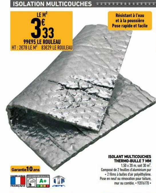 isolant multicouches thermo-bulle 7mm