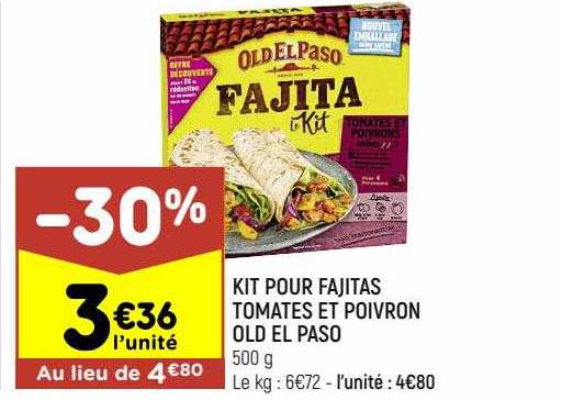 Kit Pour Fajitas Tomates Et Poivron Old El Passo
