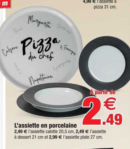 l'assiette en porcelaine