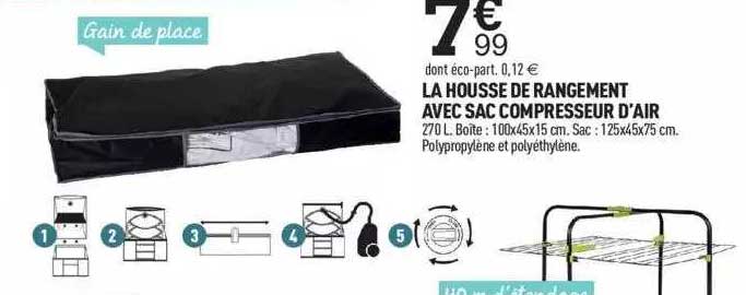 la housse de rangement avec sac compresseur d'air