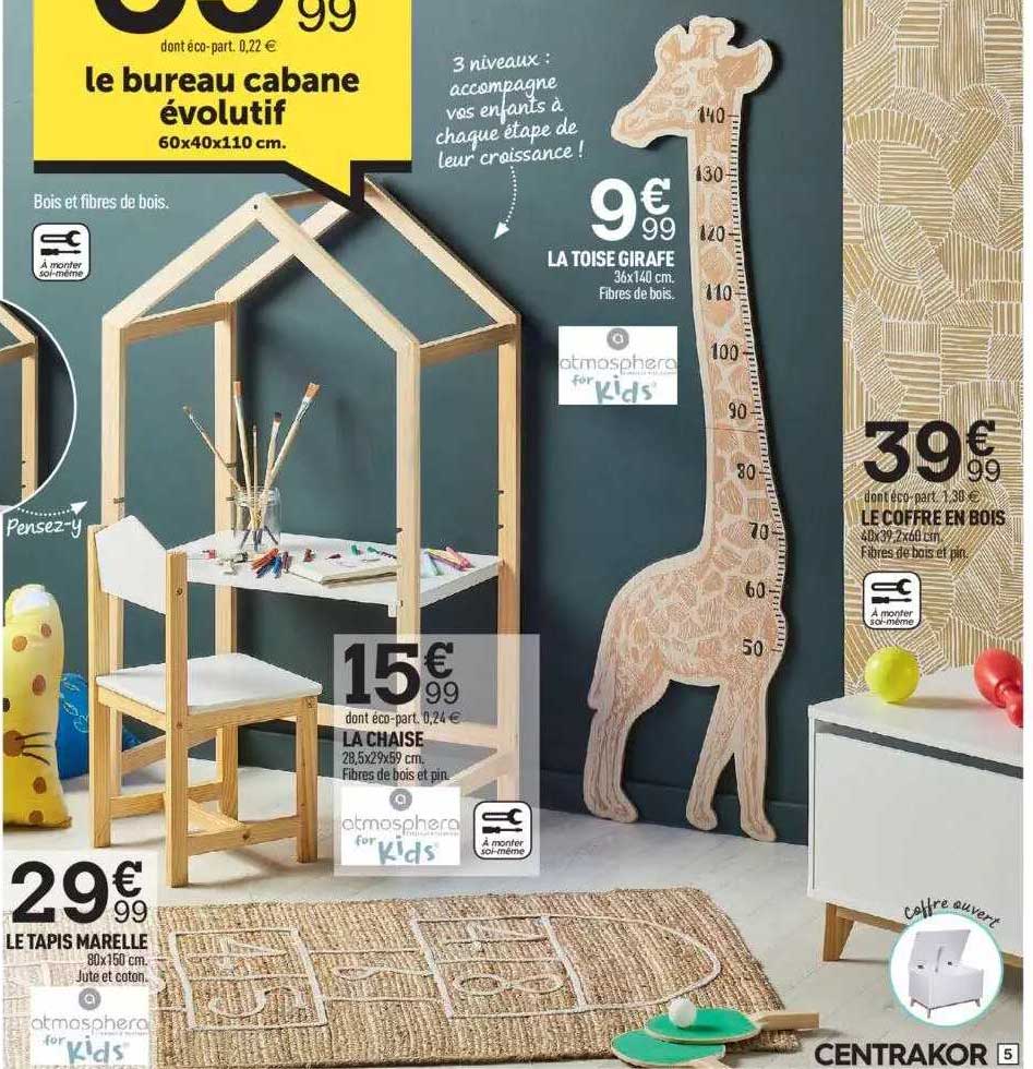 La Toise Girafe, Le Tapis Marelle, Le Cofre En Bois