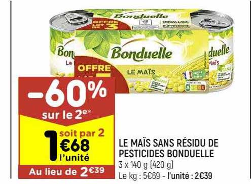 le maïs sans résidu de pesticides bonduelle