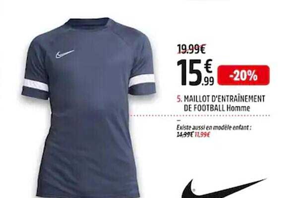 maillot d'entrainement de football homme nike