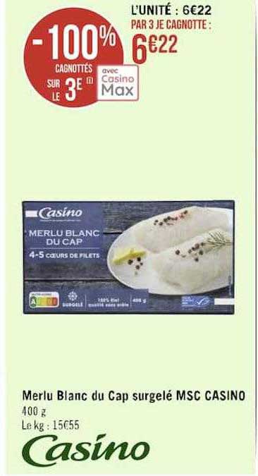 Merlu Du Cap Surgelé Msc Casino