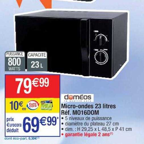 micro-ondes 23 litres doméos