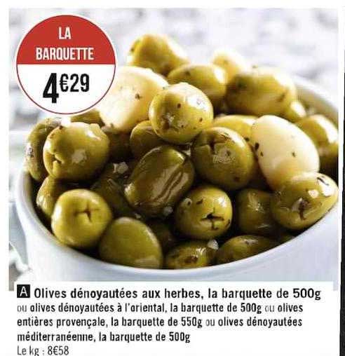 Olives Dénoyautées Aux Herbes