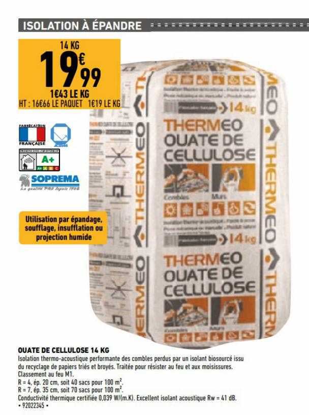 ouate de cellulose 14 kg