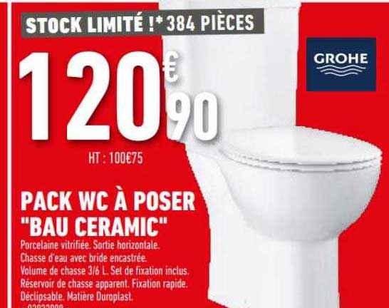 pack wc à poser "bau ceramic"