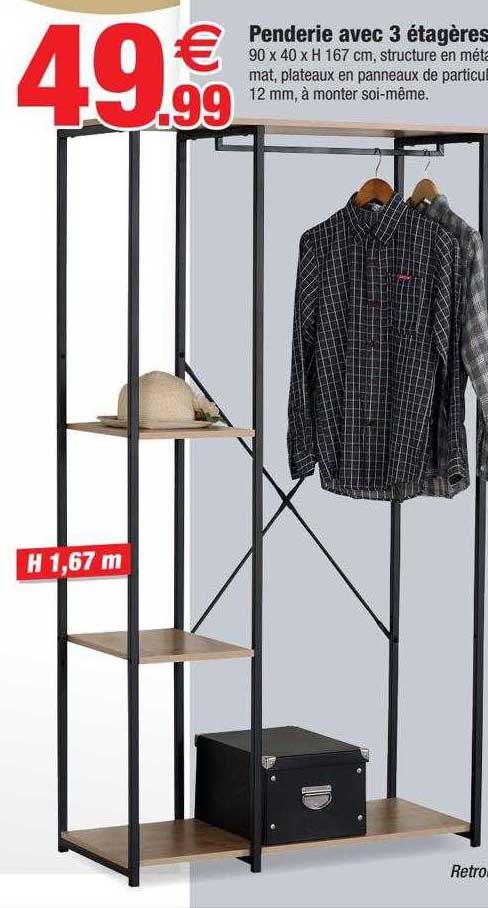Penderie Avec 3 étagères