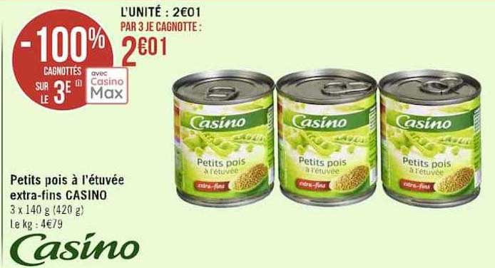 petits pois à l'étuvée extra-fins casino
