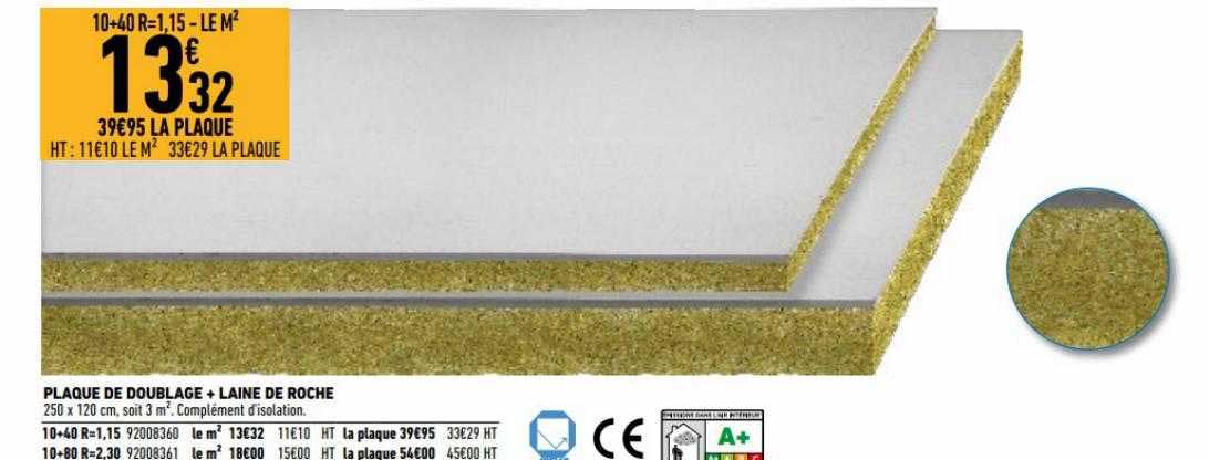 plaque de doublage + laine de roche