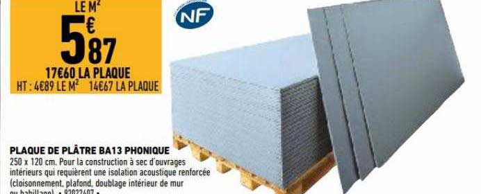 Plaque De Plâtre Ba13 Phonique