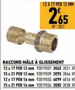 raccord mâle à glissement