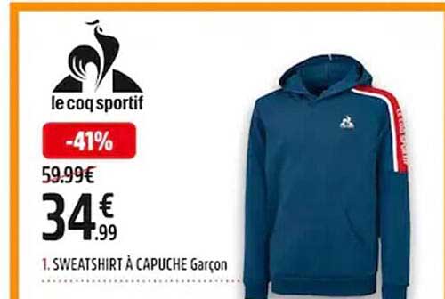 sweatshirt à capuche garçon le coq sportif