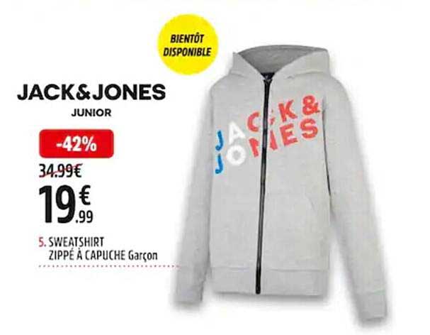 sweatshirt à capuche garçon jack & jones junior