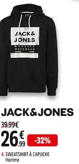 sweatshirt à capuche homme jack & jones