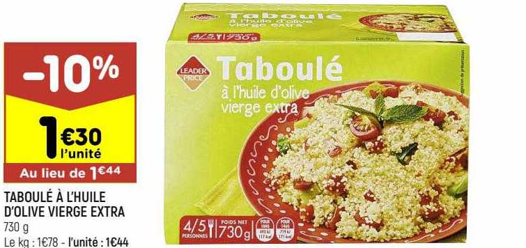 Taboulé à L'huile D'oliver Vierge Extra