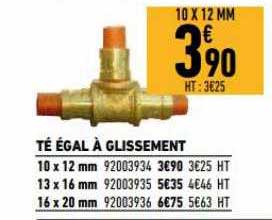 té égal à glissement