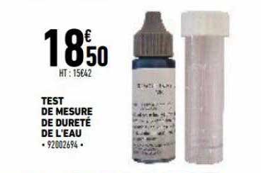 test de mesure de dureté de l'eau