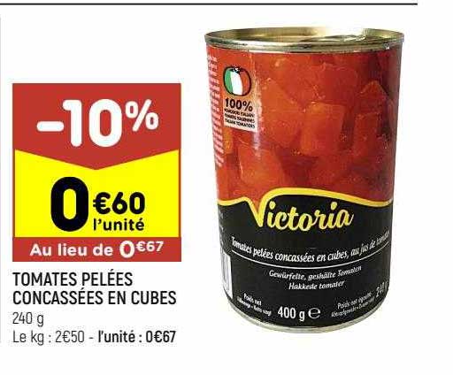 tomates pelées concassées en cubes