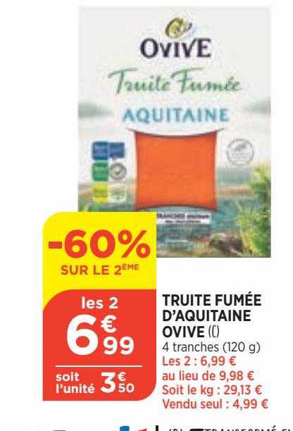 truite fumée d'aquitaine ovive