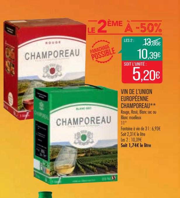 vin de l'union europééene champoreau