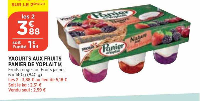 Yaourts Aux Fruits Panier De Yoplait
