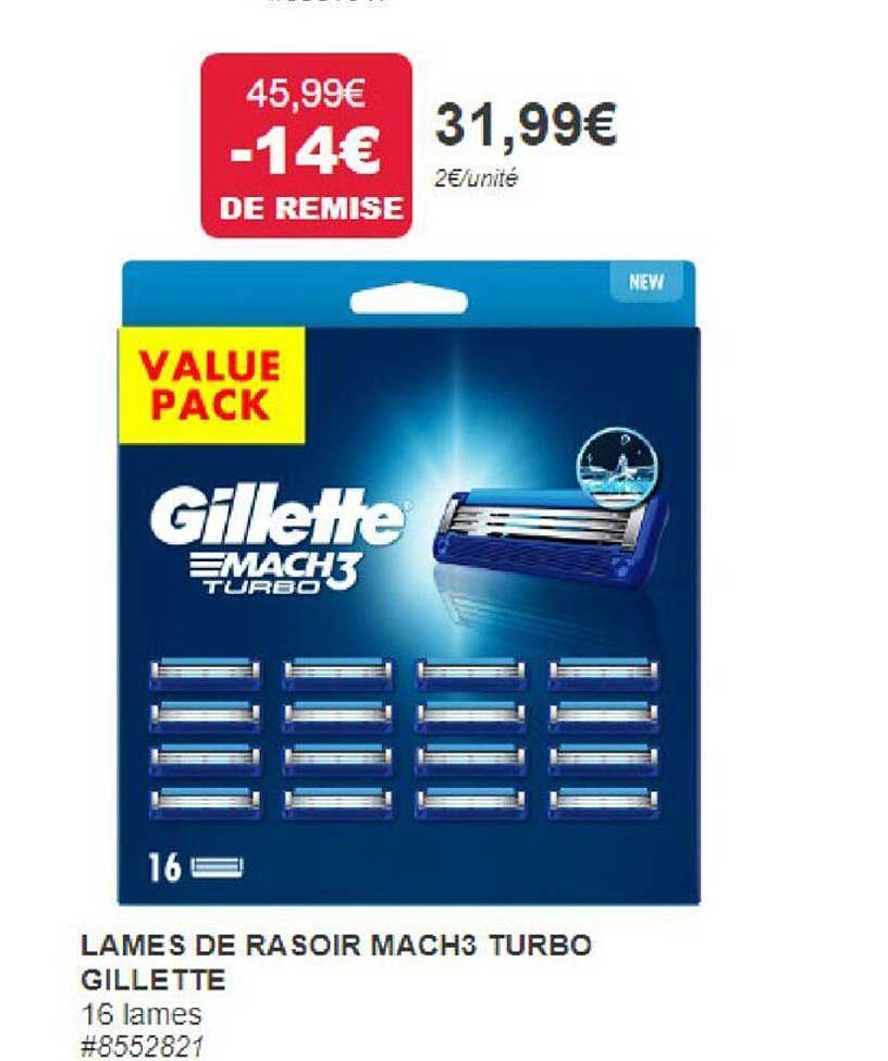 lames de rasoir mach3 turbo gillette