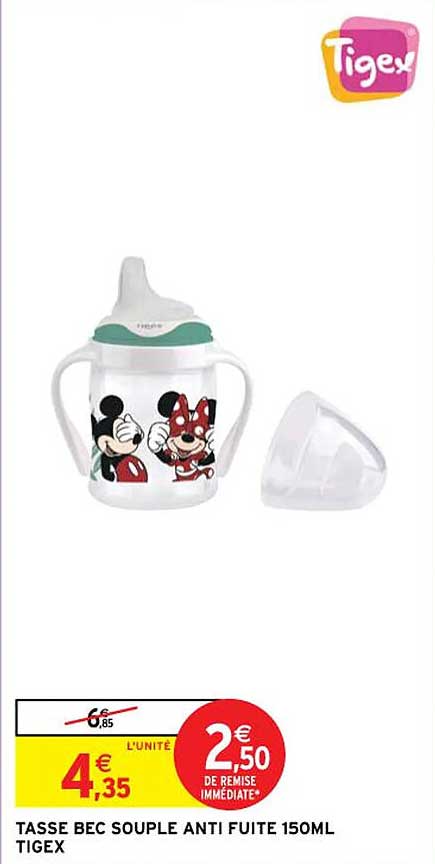 tasse bec souple anti fuite 150ml tigex