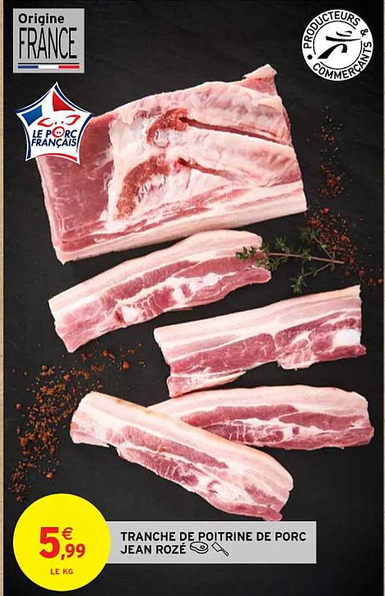 tranche de poitrine de porc jean rozé