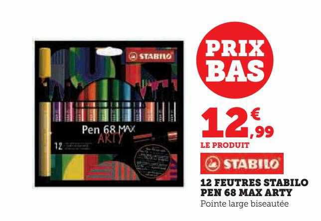 12 feutres stabilo pen 68 max arty