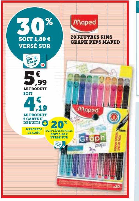 20 feutres fins graph peps maped